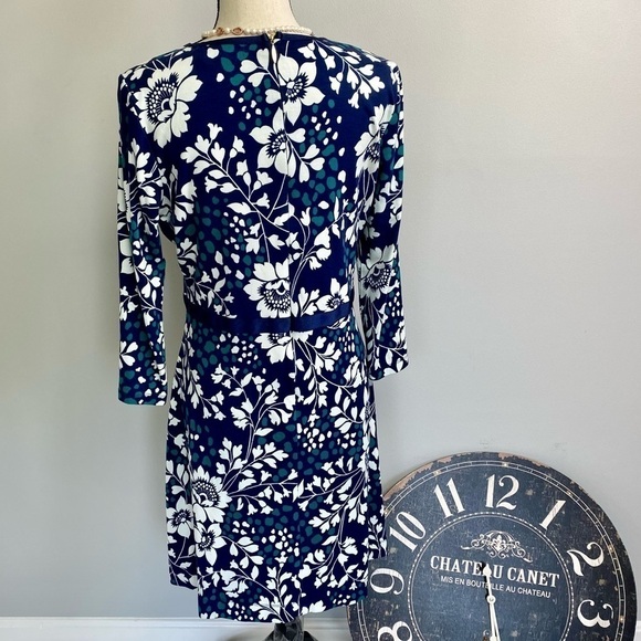 Draper James Blue Green White floral dress size M - Picture 3 of 12